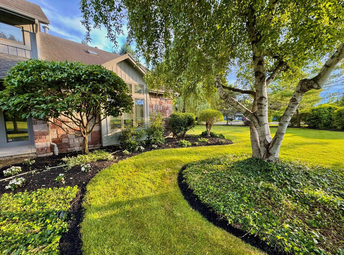 landscaped yard and garden